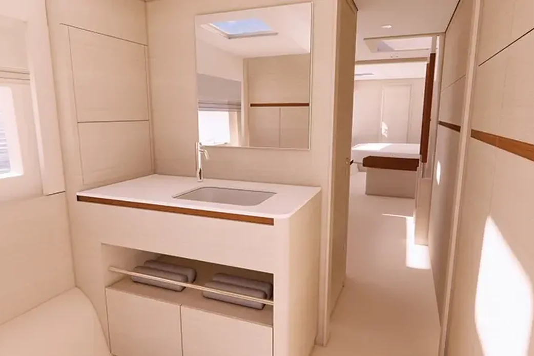Санузел Aquila 45 Sail: раковина, зеркало, душ