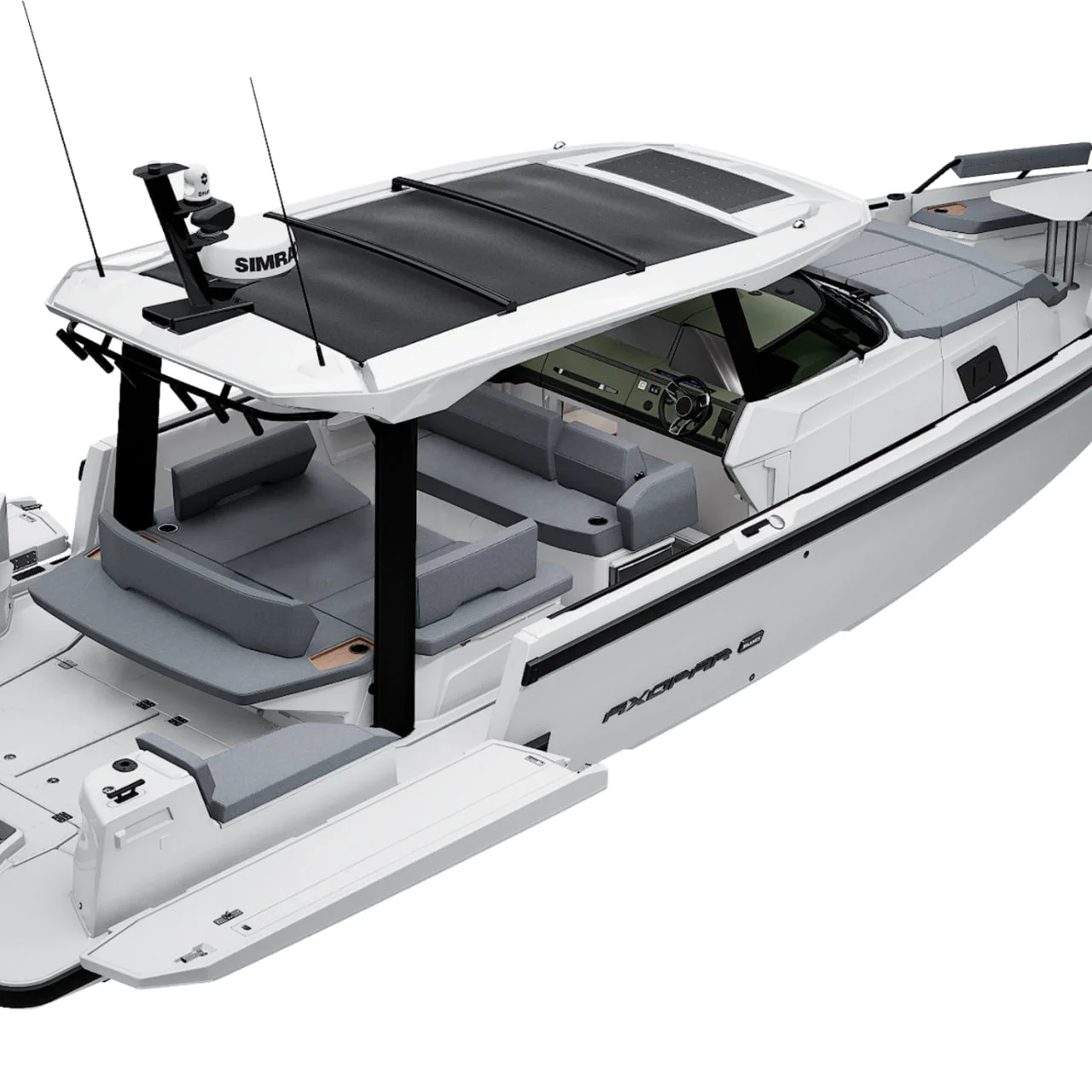 Axopar 38 Sun Top — планировка палуб