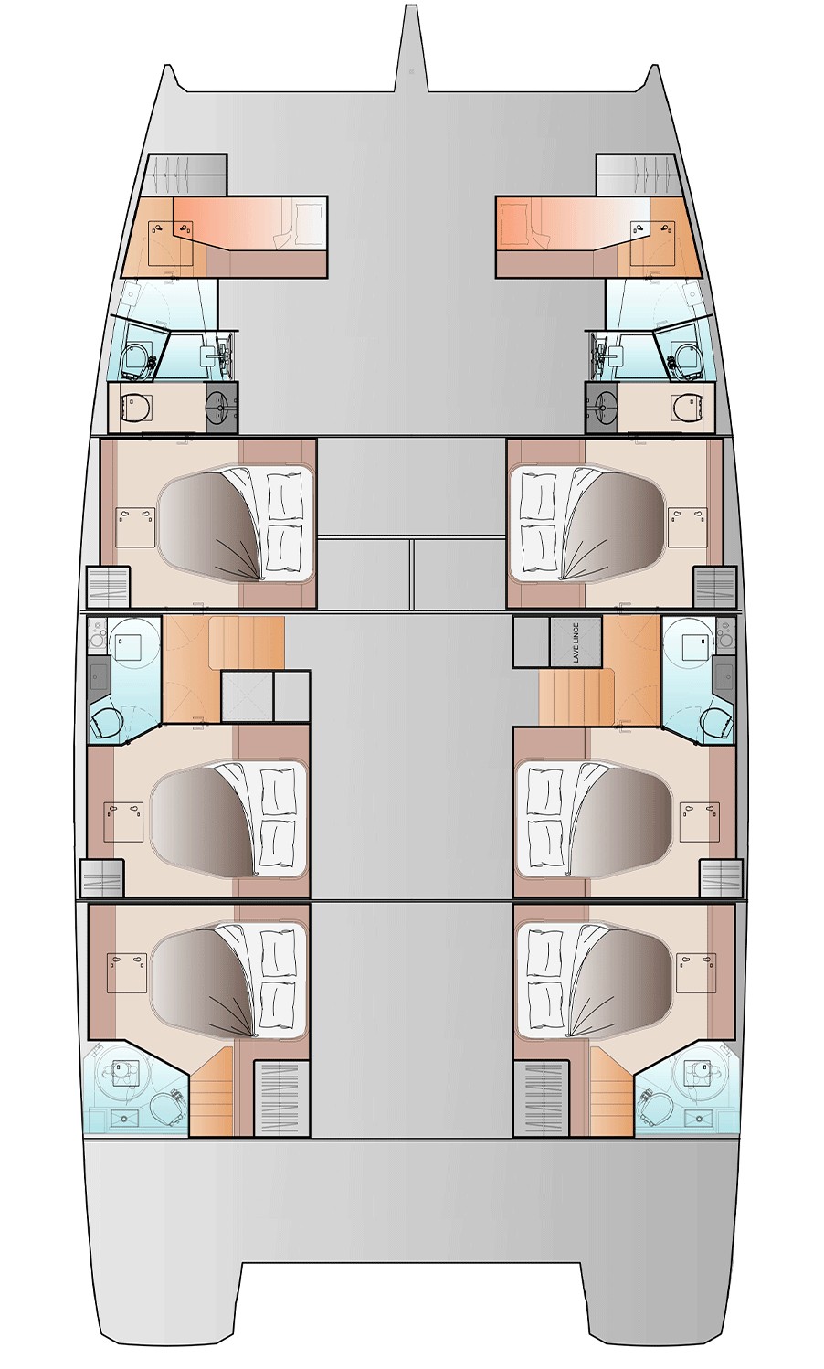 Планировка FP55 на шесть кают