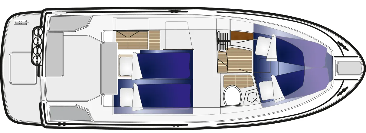 Sargo 28 — нижняя палуба (deck plan)