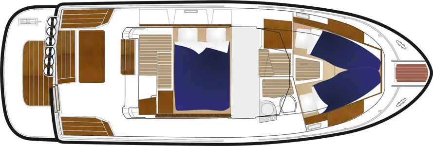 Sargo 31 — нижняя палуба (deck plan)