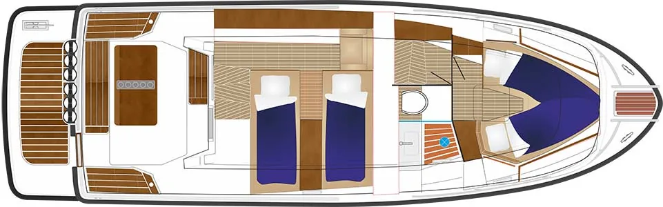 Sargo 33 — нижняя палуба (deck plan)