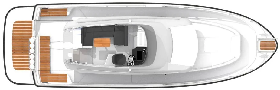 Sargo 36 Fly — флайбридж, вид сбоку