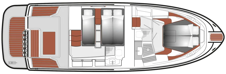 Sargo 36 — нижняя палуба (deck plan)
