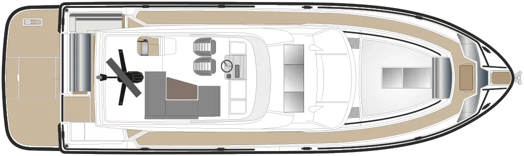 Sargo 45 Fly — флайбридж, пост управления