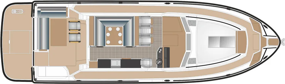 Sargo 45 Fly — верхняя палуба