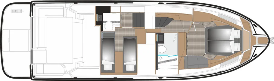 Sargo 45 — планировка 2 каюты