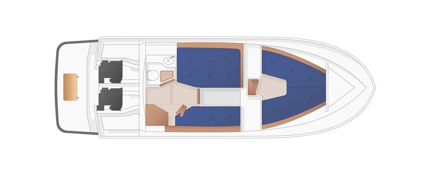 Targa 32 — нижняя палуба (Lower Deck)