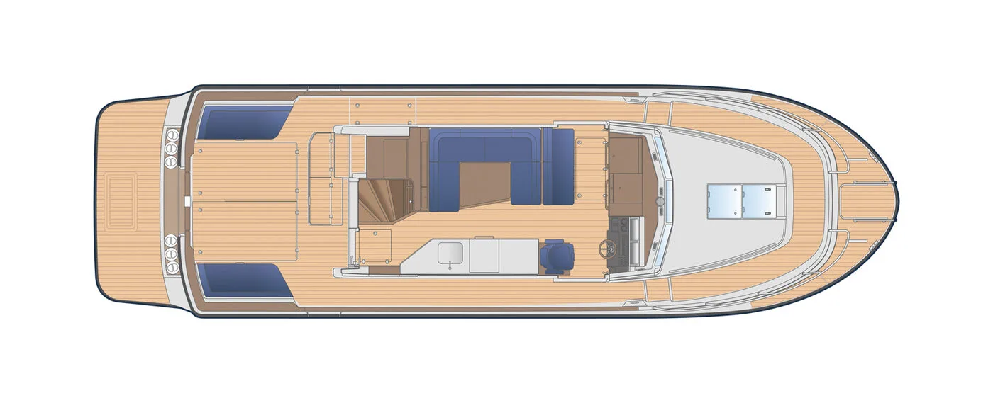 Targa 41 — главная палуба (Main Deck)